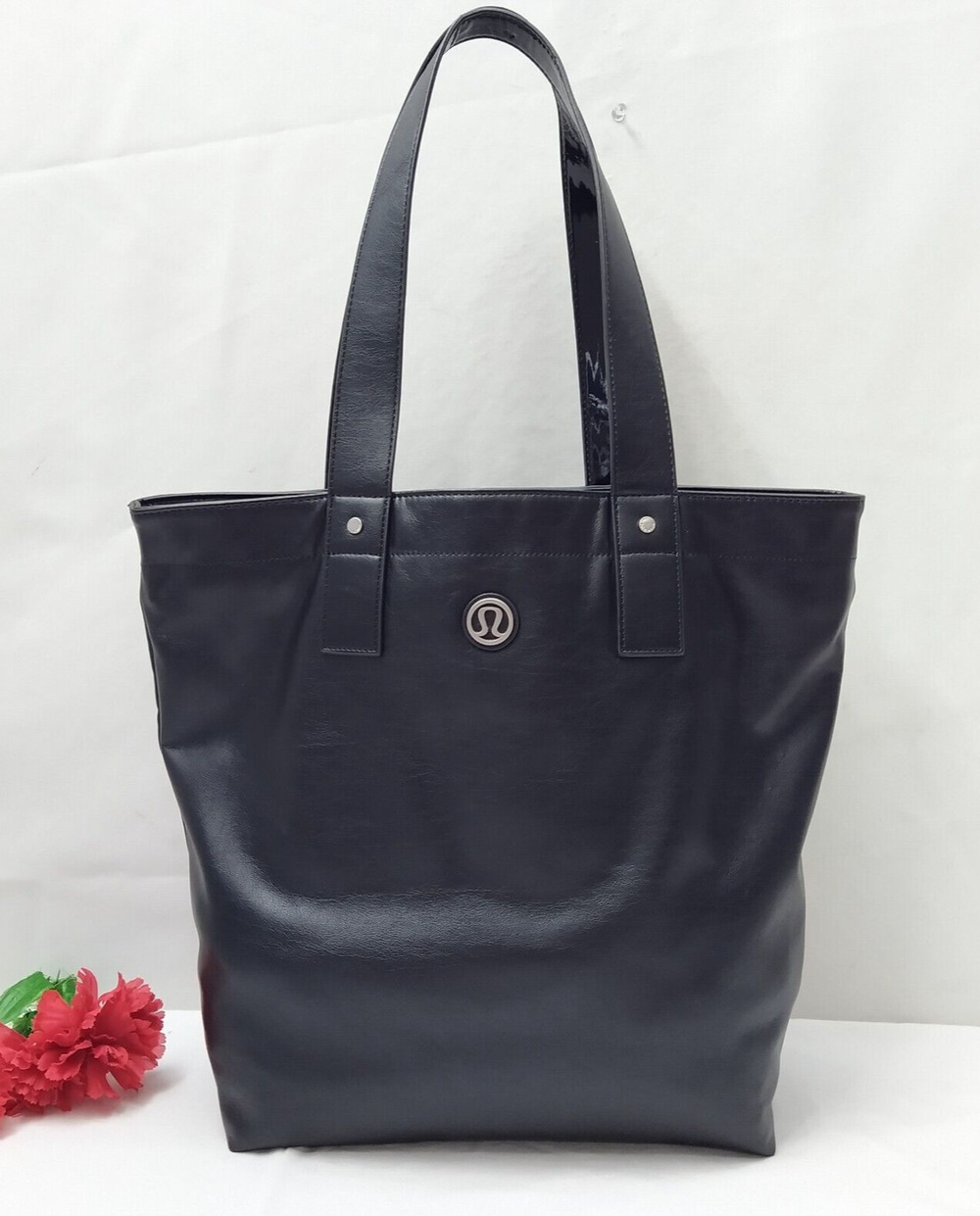 LuluLemon Dream Big Double Handle Black Tote Shopping Bag